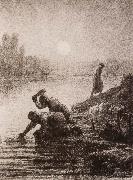Jean Francois Millet Peasant washing the clothes china oil painting artist